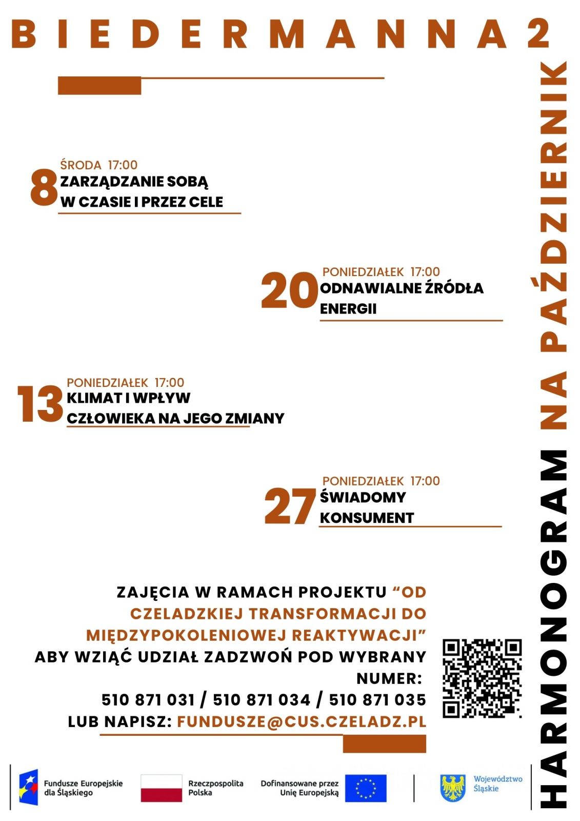 Harmonogram - Biedermanna 2 - Październik 2025